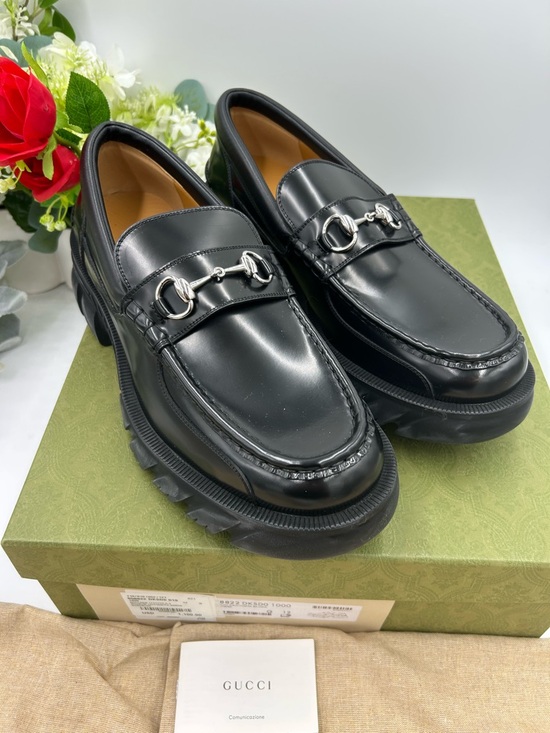 Gucci Other - Men's Gucci, leather platform, lug sole horse bit loafers size 12 made in Italy